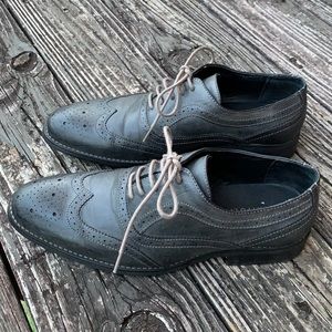 Perry Ellis Portfolio NASH Gray Sporty Professional Casual Wingtip Oxford